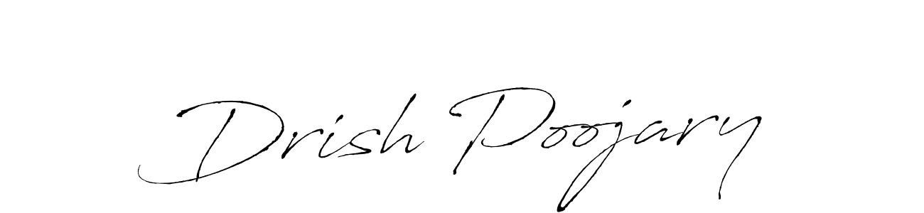 How to make Drish Poojary signature? Antro_Vectra is a professional autograph style. Create handwritten signature for Drish Poojary name. Drish Poojary signature style 6 images and pictures png