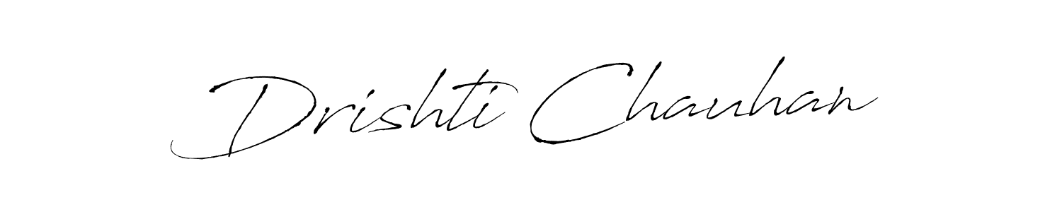 How to make Drishti Chauhan name signature. Use Antro_Vectra style for creating short signs online. This is the latest handwritten sign. Drishti Chauhan signature style 6 images and pictures png