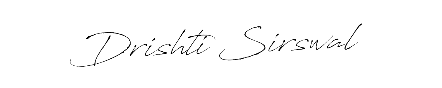 How to make Drishti Sirswal name signature. Use Antro_Vectra style for creating short signs online. This is the latest handwritten sign. Drishti Sirswal signature style 6 images and pictures png