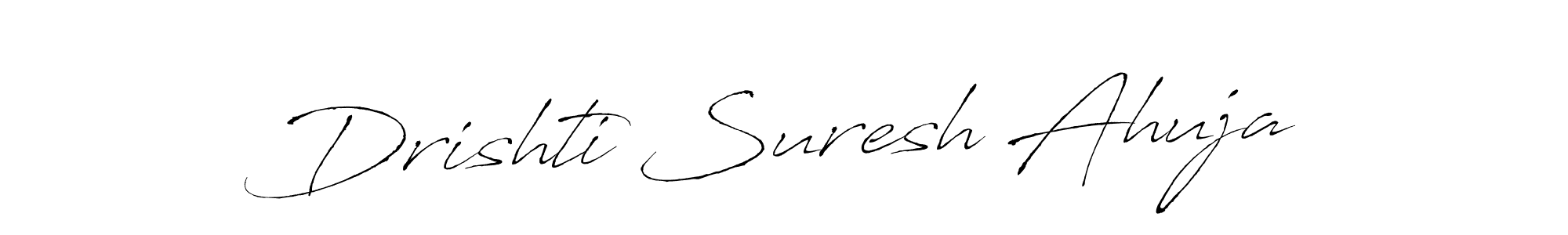 How to make Drishti Suresh Ahuja name signature. Use Antro_Vectra style for creating short signs online. This is the latest handwritten sign. Drishti Suresh Ahuja signature style 6 images and pictures png