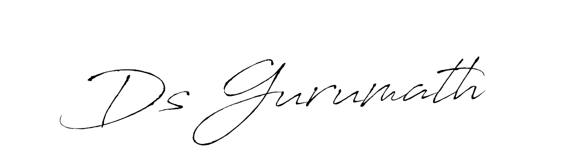 Make a beautiful signature design for name Ds Gurumath. With this signature (Antro_Vectra) style, you can create a handwritten signature for free. Ds Gurumath signature style 6 images and pictures png