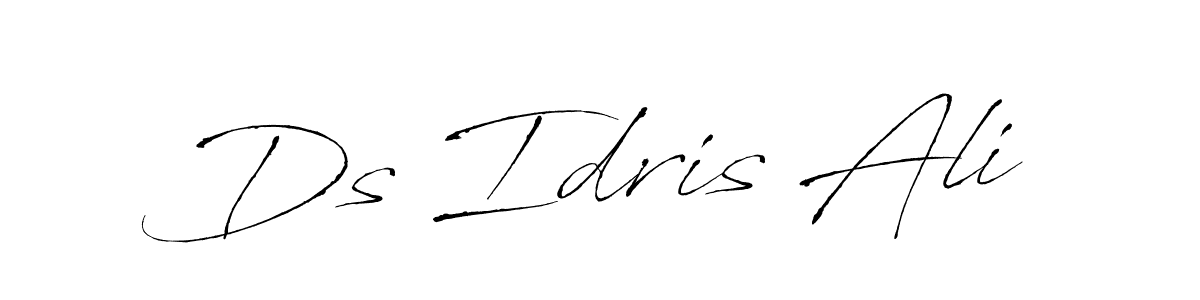 Similarly Antro_Vectra is the best handwritten signature design. Signature creator online .You can use it as an online autograph creator for name Ds Idris Ali. Ds Idris Ali signature style 6 images and pictures png