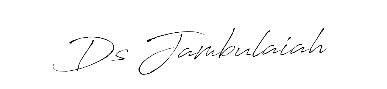 How to make Ds Jambulaiah name signature. Use Antro_Vectra style for creating short signs online. This is the latest handwritten sign. Ds Jambulaiah signature style 6 images and pictures png