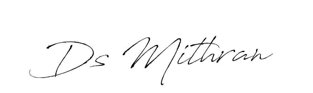 The best way (Antro_Vectra) to make a short signature is to pick only two or three words in your name. The name Ds Mithran include a total of six letters. For converting this name. Ds Mithran signature style 6 images and pictures png