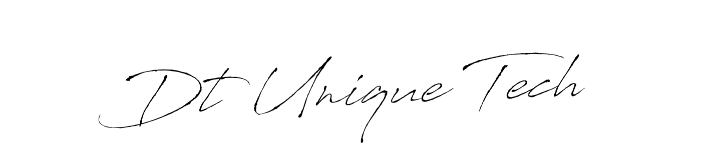 Also You can easily find your signature by using the search form. We will create Dt Unique Tech name handwritten signature images for you free of cost using Antro_Vectra sign style. Dt Unique Tech signature style 6 images and pictures png