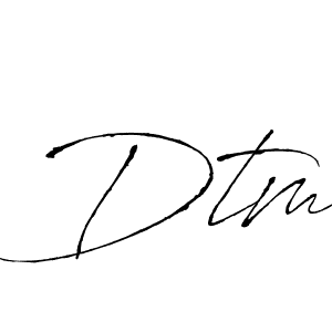 How to make Dtm signature? Antro_Vectra is a professional autograph style. Create handwritten signature for Dtm name. Dtm signature style 6 images and pictures png