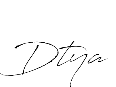 Use a signature maker to create a handwritten signature online. With this signature software, you can design (Antro_Vectra) your own signature for name Dtya. Dtya signature style 6 images and pictures png