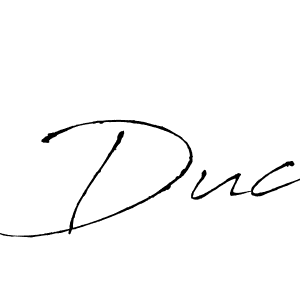 Design your own signature with our free online signature maker. With this signature software, you can create a handwritten (Antro_Vectra) signature for name Duc. Duc signature style 6 images and pictures png