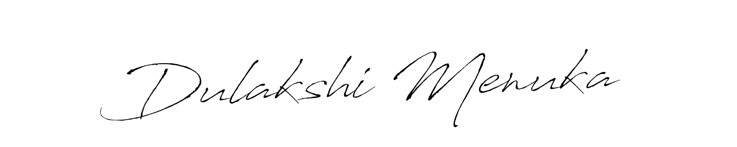 How to make Dulakshi Menuka name signature. Use Antro_Vectra style for creating short signs online. This is the latest handwritten sign. Dulakshi Menuka signature style 6 images and pictures png