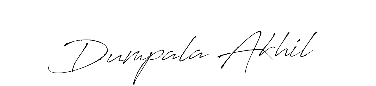 How to make Dumpala Akhil name signature. Use Antro_Vectra style for creating short signs online. This is the latest handwritten sign. Dumpala Akhil signature style 6 images and pictures png