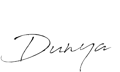 Make a beautiful signature design for name Dunya. With this signature (Antro_Vectra) style, you can create a handwritten signature for free. Dunya signature style 6 images and pictures png