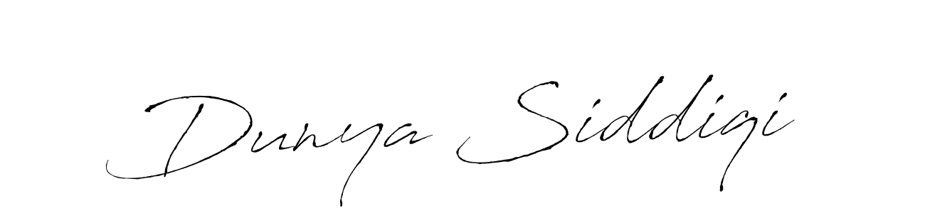 Make a beautiful signature design for name Dunya Siddiqi. With this signature (Antro_Vectra) style, you can create a handwritten signature for free. Dunya Siddiqi signature style 6 images and pictures png