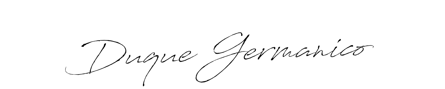 How to make Duque Germanico name signature. Use Antro_Vectra style for creating short signs online. This is the latest handwritten sign. Duque Germanico signature style 6 images and pictures png