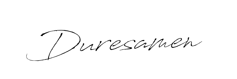 Make a beautiful signature design for name Duresamen. With this signature (Antro_Vectra) style, you can create a handwritten signature for free. Duresamen signature style 6 images and pictures png