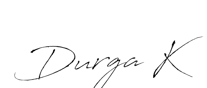 The best way (Antro_Vectra) to make a short signature is to pick only two or three words in your name. The name Durga K include a total of six letters. For converting this name. Durga K signature style 6 images and pictures png
