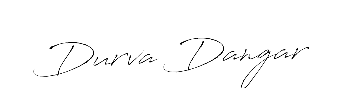 The best way (Antro_Vectra) to make a short signature is to pick only two or three words in your name. The name Durva Dangar include a total of six letters. For converting this name. Durva Dangar signature style 6 images and pictures png
