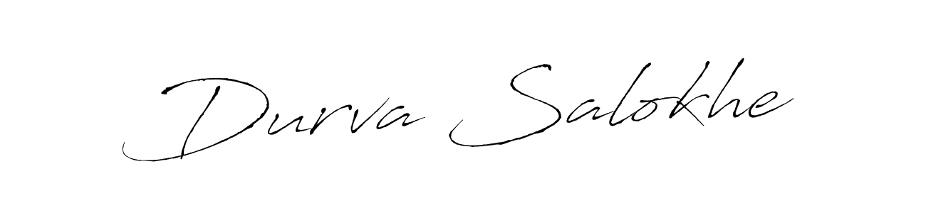 You should practise on your own different ways (Antro_Vectra) to write your name (Durva Salokhe) in signature. don't let someone else do it for you. Durva Salokhe signature style 6 images and pictures png