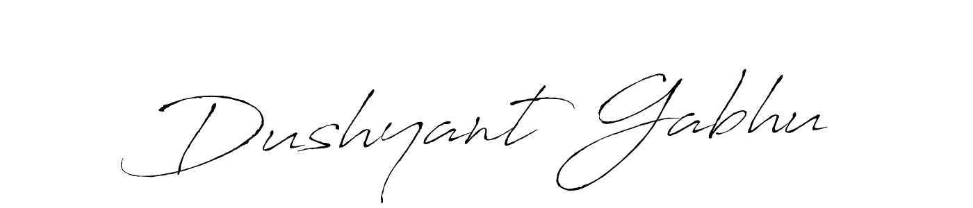 How to make Dushyant Gabhu signature? Antro_Vectra is a professional autograph style. Create handwritten signature for Dushyant Gabhu name. Dushyant Gabhu signature style 6 images and pictures png