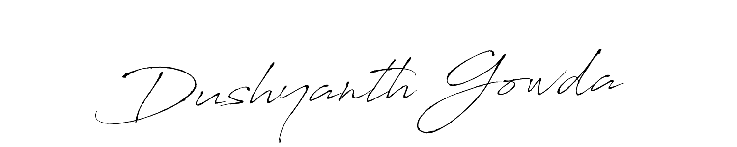 Create a beautiful signature design for name Dushyanth Gowda. With this signature (Antro_Vectra) fonts, you can make a handwritten signature for free. Dushyanth Gowda signature style 6 images and pictures png