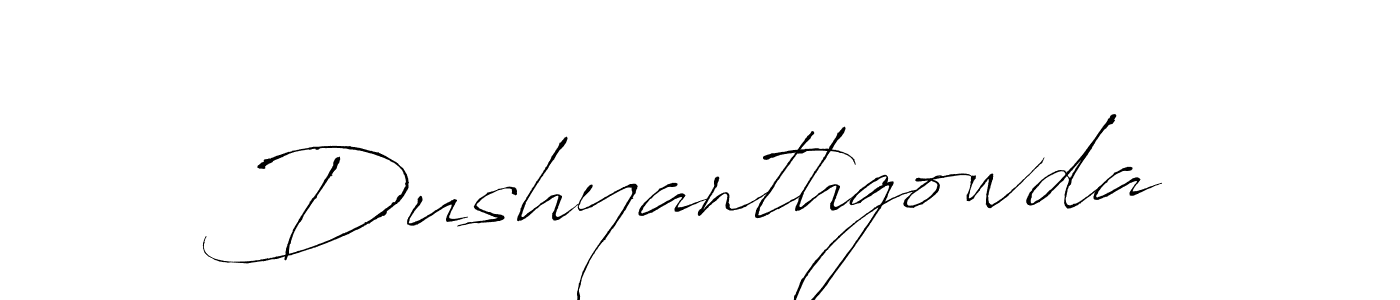 How to make Dushyanthgowda name signature. Use Antro_Vectra style for creating short signs online. This is the latest handwritten sign. Dushyanthgowda signature style 6 images and pictures png