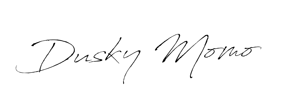 It looks lik you need a new signature style for name Dusky Momo. Design unique handwritten (Antro_Vectra) signature with our free signature maker in just a few clicks. Dusky Momo signature style 6 images and pictures png