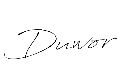 Use a signature maker to create a handwritten signature online. With this signature software, you can design (Antro_Vectra) your own signature for name Duwor. Duwor signature style 6 images and pictures png