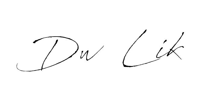 How to make Dw  Lik name signature. Use Antro_Vectra style for creating short signs online. This is the latest handwritten sign. Dw  Lik signature style 6 images and pictures png