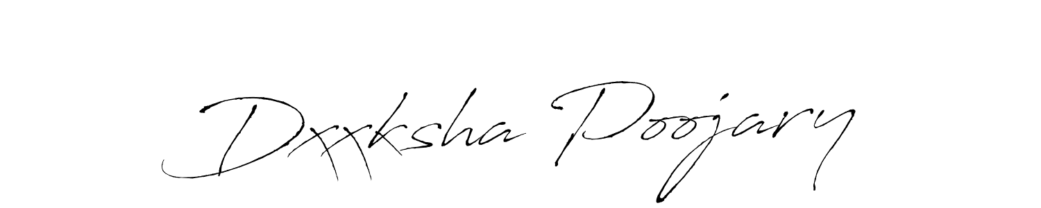 Design your own signature with our free online signature maker. With this signature software, you can create a handwritten (Antro_Vectra) signature for name Dxxksha Poojary. Dxxksha Poojary signature style 6 images and pictures png