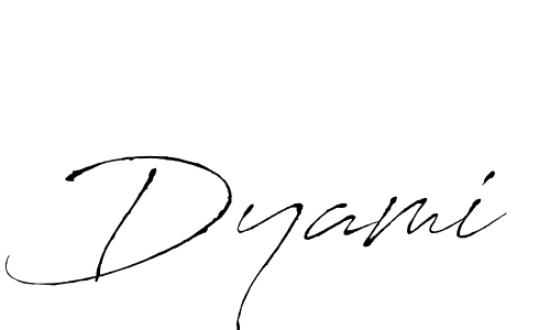 Design your own signature with our free online signature maker. With this signature software, you can create a handwritten (Antro_Vectra) signature for name Dyami. Dyami signature style 6 images and pictures png