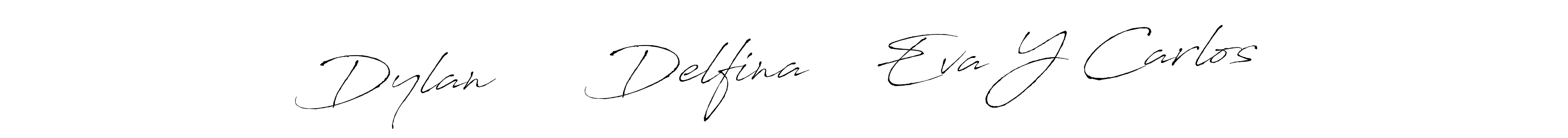 if you are searching for the best signature style for your name Dylan      Delfina    Eva Y Carlos. so please give up your signature search. here we have designed multiple signature styles  using Antro_Vectra. Dylan      Delfina    Eva Y Carlos signature style 6 images and pictures png