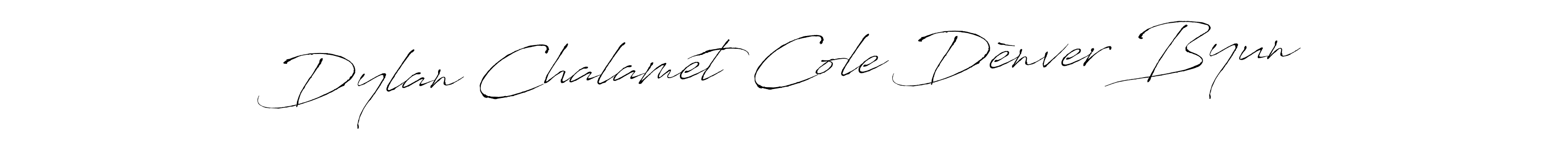 Antro_Vectra is a professional signature style that is perfect for those who want to add a touch of class to their signature. It is also a great choice for those who want to make their signature more unique. Get Dylan Chalamét Cole Dènver Byun name to fancy signature for free. Dylan Chalamét Cole Dènver Byun signature style 6 images and pictures png