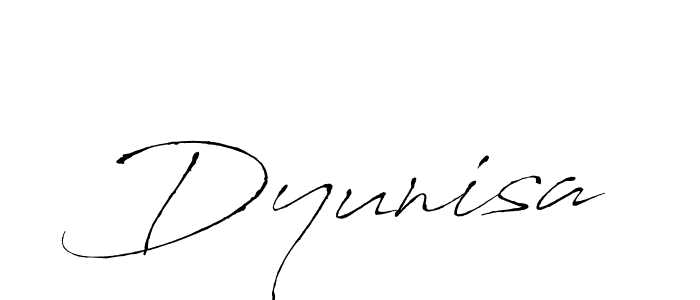 if you are searching for the best signature style for your name Dyunisa. so please give up your signature search. here we have designed multiple signature styles  using Antro_Vectra. Dyunisa signature style 6 images and pictures png