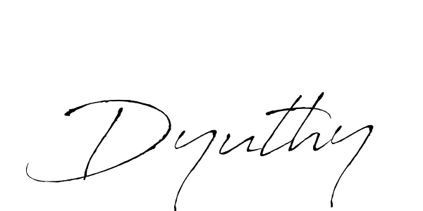 Dyuthy stylish signature style. Best Handwritten Sign (Antro_Vectra) for my name. Handwritten Signature Collection Ideas for my name Dyuthy. Dyuthy signature style 6 images and pictures png