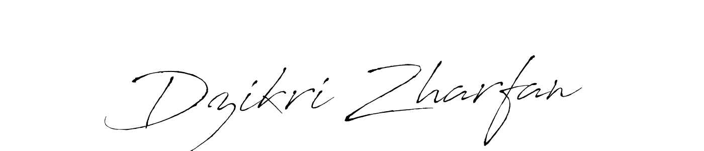 Design your own signature with our free online signature maker. With this signature software, you can create a handwritten (Antro_Vectra) signature for name Dzikri Zharfan. Dzikri Zharfan signature style 6 images and pictures png