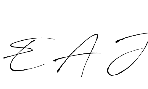 Similarly Antro_Vectra is the best handwritten signature design. Signature creator online .You can use it as an online autograph creator for name E A J. E A J signature style 6 images and pictures png