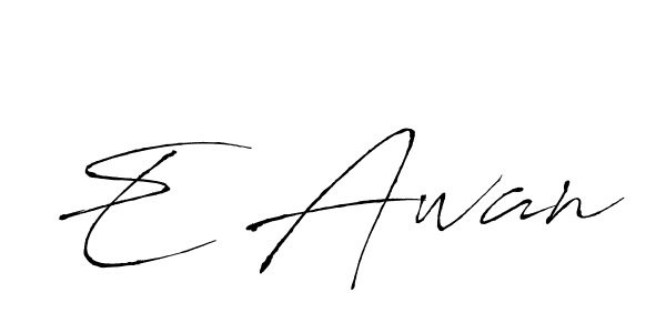 E Awan stylish signature style. Best Handwritten Sign (Antro_Vectra) for my name. Handwritten Signature Collection Ideas for my name E Awan. E Awan signature style 6 images and pictures png