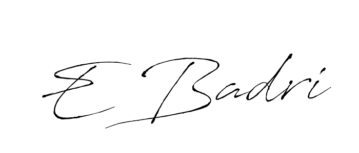 The best way (Antro_Vectra) to make a short signature is to pick only two or three words in your name. The name E Badri include a total of six letters. For converting this name. E Badri signature style 6 images and pictures png