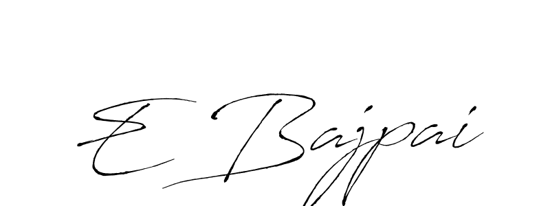 How to make E Bajpai signature? Antro_Vectra is a professional autograph style. Create handwritten signature for E Bajpai name. E Bajpai signature style 6 images and pictures png