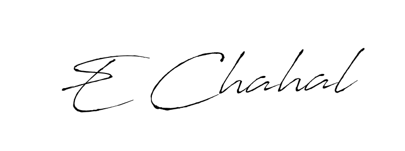 How to make E Chahal signature? Antro_Vectra is a professional autograph style. Create handwritten signature for E Chahal name. E Chahal signature style 6 images and pictures png