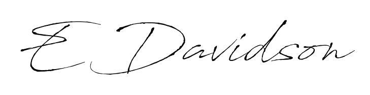 Explore multiple handwriting variations for E Davidson including this stunning Antro_Vectra design. Free to use across all platforms. E Davidson signature style 6 images and pictures png