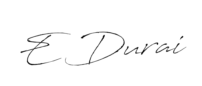 Make a beautiful signature design for name E Durai. With this signature (Antro_Vectra) style, you can create a handwritten signature for free. E Durai signature style 6 images and pictures png