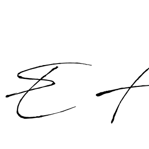 Similarly Antro_Vectra is the best handwritten signature design. Signature creator online .You can use it as an online autograph creator for name E F. E F signature style 6 images and pictures png