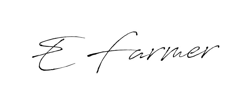The best way (Antro_Vectra) to make a short signature is to pick only two or three words in your name. The name E Farmer include a total of six letters. For converting this name. E Farmer signature style 6 images and pictures png