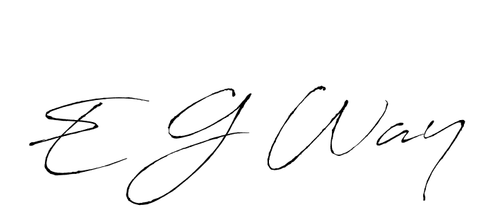 The best way (Antro_Vectra) to make a short signature is to pick only two or three words in your name. The name E G Way include a total of six letters. For converting this name. E G Way signature style 6 images and pictures png