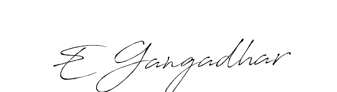 Use a signature maker to create a handwritten signature online. With this signature software, you can design (Antro_Vectra) your own signature for name E Gangadhar. E Gangadhar signature style 6 images and pictures png
