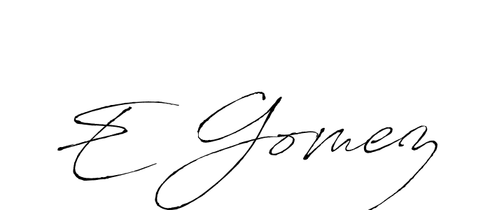 How to make E Gomez signature? Antro_Vectra is a professional autograph style. Create handwritten signature for E Gomez name. E Gomez signature style 6 images and pictures png