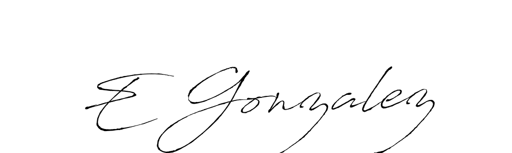 Design your own signature with our free online signature maker. With this signature software, you can create a handwritten (Antro_Vectra) signature for name E Gonzalez. E Gonzalez signature style 6 images and pictures png