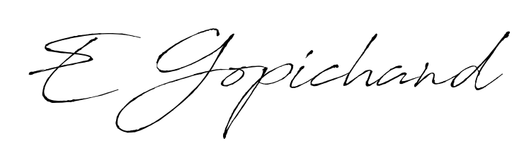 Generate high-definition signature styles for E Gopichand. The Antro_Vectra typeface ensures crisp legibility and sophisticated design. E Gopichand signature style 6 images and pictures png