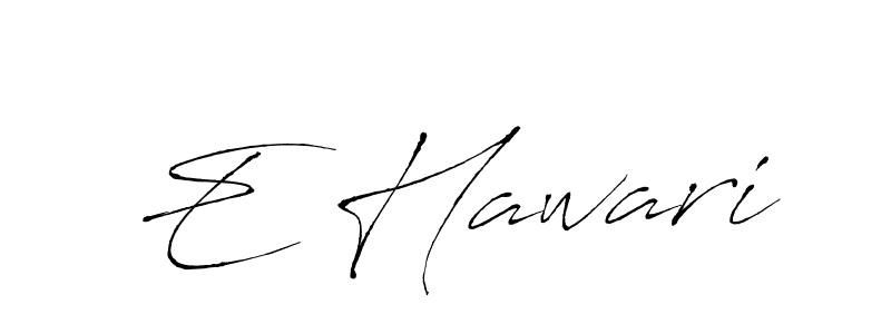 Create a beautiful signature design for name E Hawari. With this signature (Antro_Vectra) fonts, you can make a handwritten signature for free. E Hawari signature style 6 images and pictures png