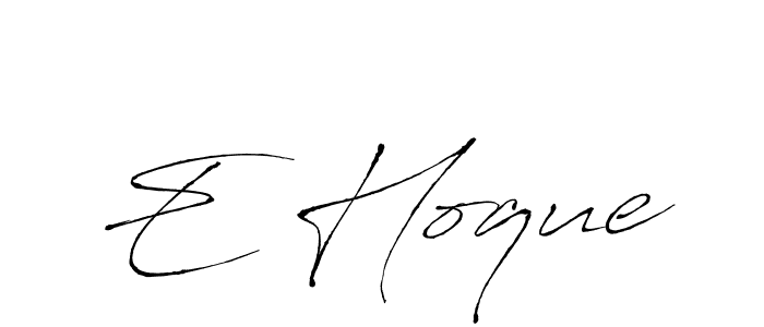 Create a beautiful signature design for name E Hoque. With this signature (Antro_Vectra) fonts, you can make a handwritten signature for free. E Hoque signature style 6 images and pictures png